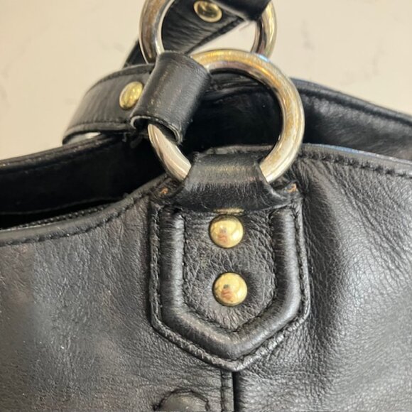 COACH F24961 Black Campbell Large Carryall Tote Leather Shoulder Bag - Picture 6 of 16